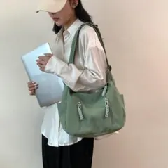 【在庫一掃セール】レディースショルダーバック（グリーン）カジュアル鞄027