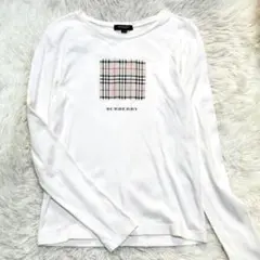 【匿名配送】バーバリー　BURBERRY　長袖カットソー　ホワイト　160Aのサムネイル