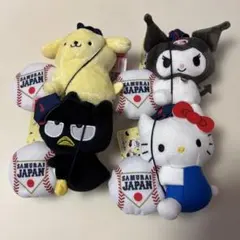 侍ジャパン×サンリオキャラクターズ　カラビナ付きマスコット　ポムポムプリン　2点 侍ジャパン ポムポムプリン カラビナ付き マスコット ぬいぐるみ 応援