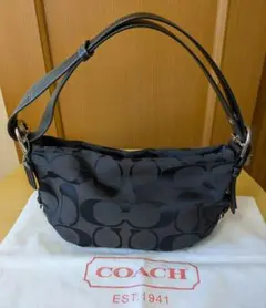 COACH コーチ シグネチャー キャンバス ショルダー バッグ ブラック