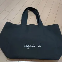 agnes b. トートバッグ ブラック　キャンパス　エコバッグのサムネイル