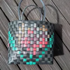 カラフル編み込みかごppバンドバッグ