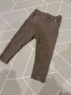 プティマイン　90 ブラウン ニットパンツ ジャガードレギンス