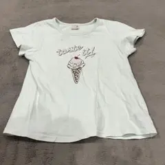 petit main アイスクリーム柄 ミントグリーン 半袖Tシャツ 120cm
