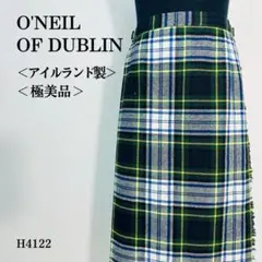 【極美品】オニールオブダブリン ラップスカート タータンチェック L グリーン系