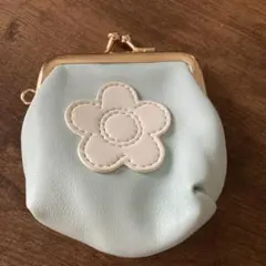 マリークワント　水色　がまぐち ポーチ