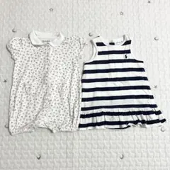 ラルフローレン　ベビーロンパース　70㎝　75㎝　女の子　花柄　ボーダー