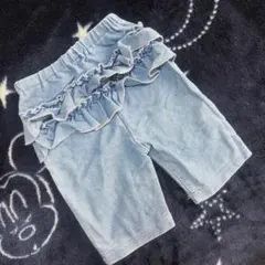 petit main♡フリル付き半ズボンスパッツライトブルー　アプレレクール