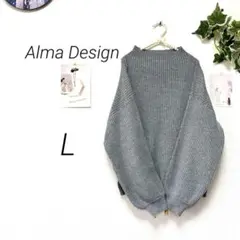 8338-1 Alma Design ハイネックニット L セーター 無地