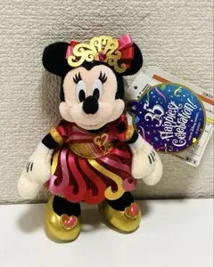 ミニーマウス ぬいぐるみバッジ 35周年