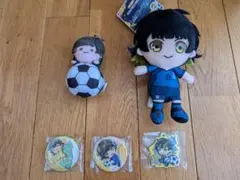 ブルーロック 蜂楽廻 ぬいぐるみ 缶バッジ ラバーマスコット 5点セット