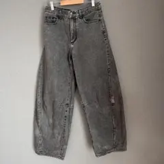 GU バレルレッグジーンズ ダークグレー M 352152