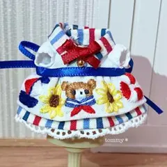 刺繍のワンピース୨୧ marine ＊　ドール服　アウトフィットのサムネイル