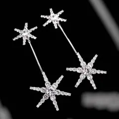 星 ピアス シルバー スター 結婚式 ブライダル ウェディング キラキラ 大ぶり