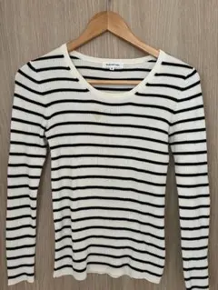【NATURAL BEAUTY BASIC 】ストライプセーター M