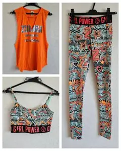 【正規品】ZUMBAオレンジタンクトップとレギンスセット