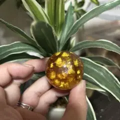イエローフローライトマイカ スフィア 3.6cm天然石