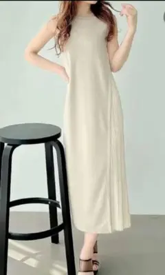 RESEXXY ノースリーブロングニットワンピース ベージュ
