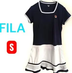 FILA フィラ テニスウェア ワンピース S 紺 白 フリルのサムネイル