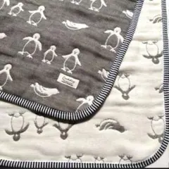 親子ペンギン☆6重ガーゼ☆幅広フェイスタオル