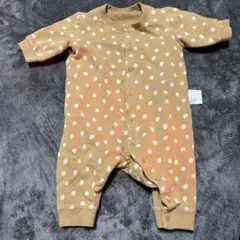 UNIQLO 茶色　水玉ロンパース 60cm