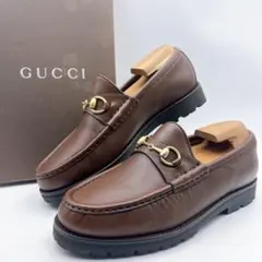 箱付き✨GUCCI グッチ ホースビットローファー ブラウン 厚底 36cm