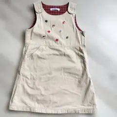 familiar 刺繍デザイン ジャンバースカート120cm
