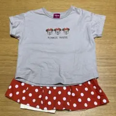 ミニーマウス　トップス　半袖　100cm　セットアップ　スカート　インパンツ