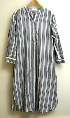 suadeo シルク混　ロングワンピース　日本製　L相当 ストライプ