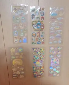 正規品　新品未使用　シール　６枚セット　サンリオ　ウサハナ　キラキラ　ぷくぷく