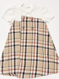 SHEIN キッズ ワンピース 6Y チェック柄 半袖のサムネイル
