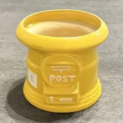 黄色いポスト型 ペン立て / 小物入れ（陶器製）