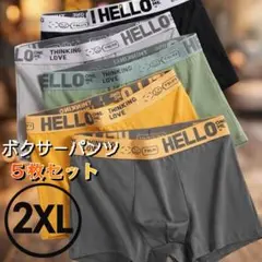 【2XLサイズ】 メンズ　ボクサーパンツ 肌着 下着 5枚セット 5カラー