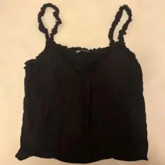 ZARA ビスチェ ブラック 刺繍 フリル
