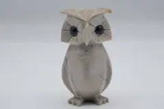 石製　梟　置物　フクロウ　縁起物　青い目