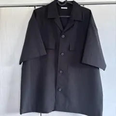 ブラックオープンカラーシャツ