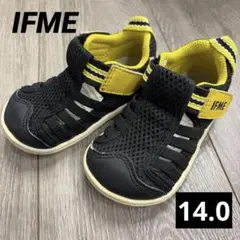 IFME ベビーサンダル 14.0cm ブラック イエロー