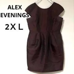 ALEX EVENINGS フォーマルドレス ワンピース ボルドー 大きいサイズ