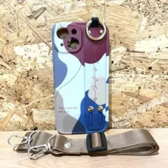 機種不明 スマホケース ショルダー ストラップ付き 斜めがけ