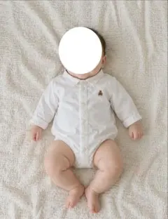 babyGap ホワイト長袖ボディスーツ 12-18ヶ月