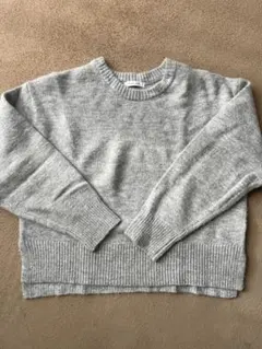 グローバルワーク フワフワHugme ニット グレー SHORT丈