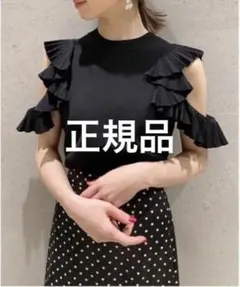 SNIDEL スナイデル　プリーツラッフルスリーブニットプルオーバー