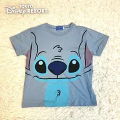 ディズニーリゾート スティッチTシャツ キッズ 150 水色 半袖 綿100%