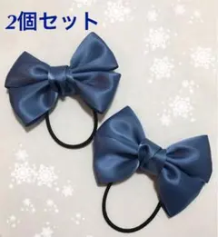 ♡ヘアゴム  リボン♡ ブルー　青　キッズ　レディース⑦