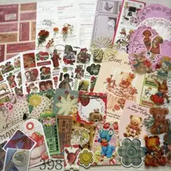 【セール】398＊コラージュ素材 おすそ分け ビンテージ レトロ アニマル 動物