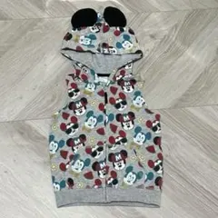 ミッキーマウス柄 フード付きパーカー 80cm