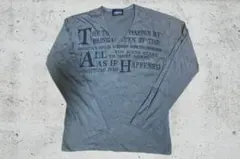 ニコルクラブフォーメン Vネック長袖Tシャツ シワ加工 英字 Y2K お兄系のサムネイル