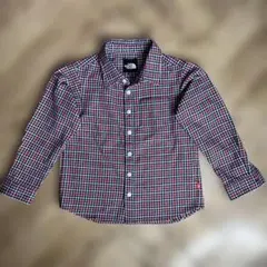 ノースフェイス130TheNorthFace チェック柄長袖シャツ ブラウス