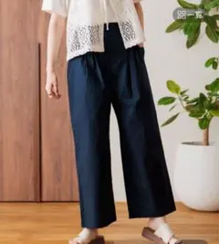 新品未使用Studio clip接触冷感ストレッチコットンリネンワイドパンツM