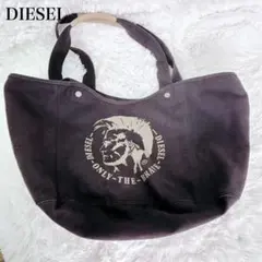 DIESEL ブラック トートバッグ　ビッグ　大容量　リバーシブル